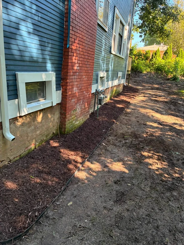 After: the chimney-side bed cleared of overgrowth in Toulon.